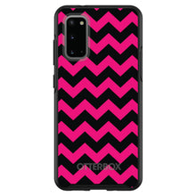 DistinctInk™ OtterBox Symmetry Series Case for Apple iPhone / Samsung Galaxy / Google Pixel - Black Hot Pink Chevron Stripes
