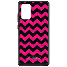 DistinctInk™ OtterBox Symmetry Series Case for Apple iPhone / Samsung Galaxy / Google Pixel - Black Hot Pink Chevron Stripes