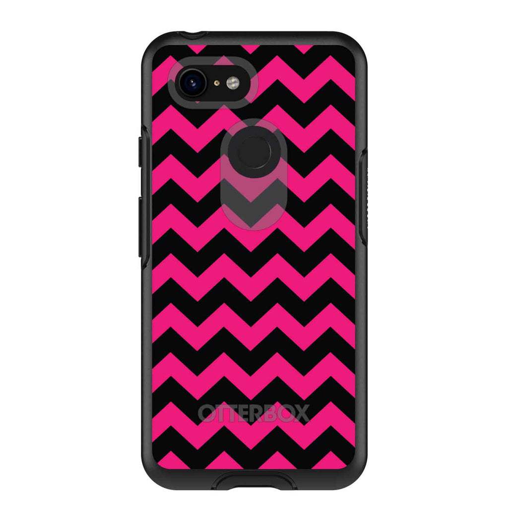 Black Hot Pink Chevron Stripes OtterBox Symmetry Case for iPhone & Galaxy, view 15