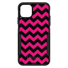DistinctInk™ OtterBox Commuter Series Case for Apple iPhone or Samsung Galaxy - Black Hot Pink Chevron Stripes