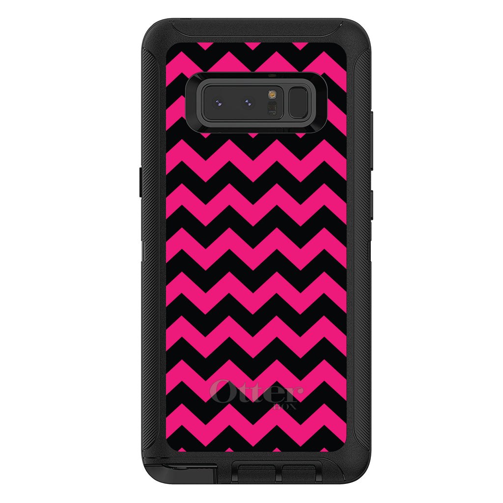 Black Hot Pink Chevron Stripes OtterBox Defender Case for iPhone & Galaxy, view 14