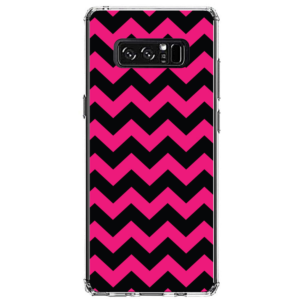 Black Hot Pink Chevron Stripes Clear Shockproof iPhone Case, view 12