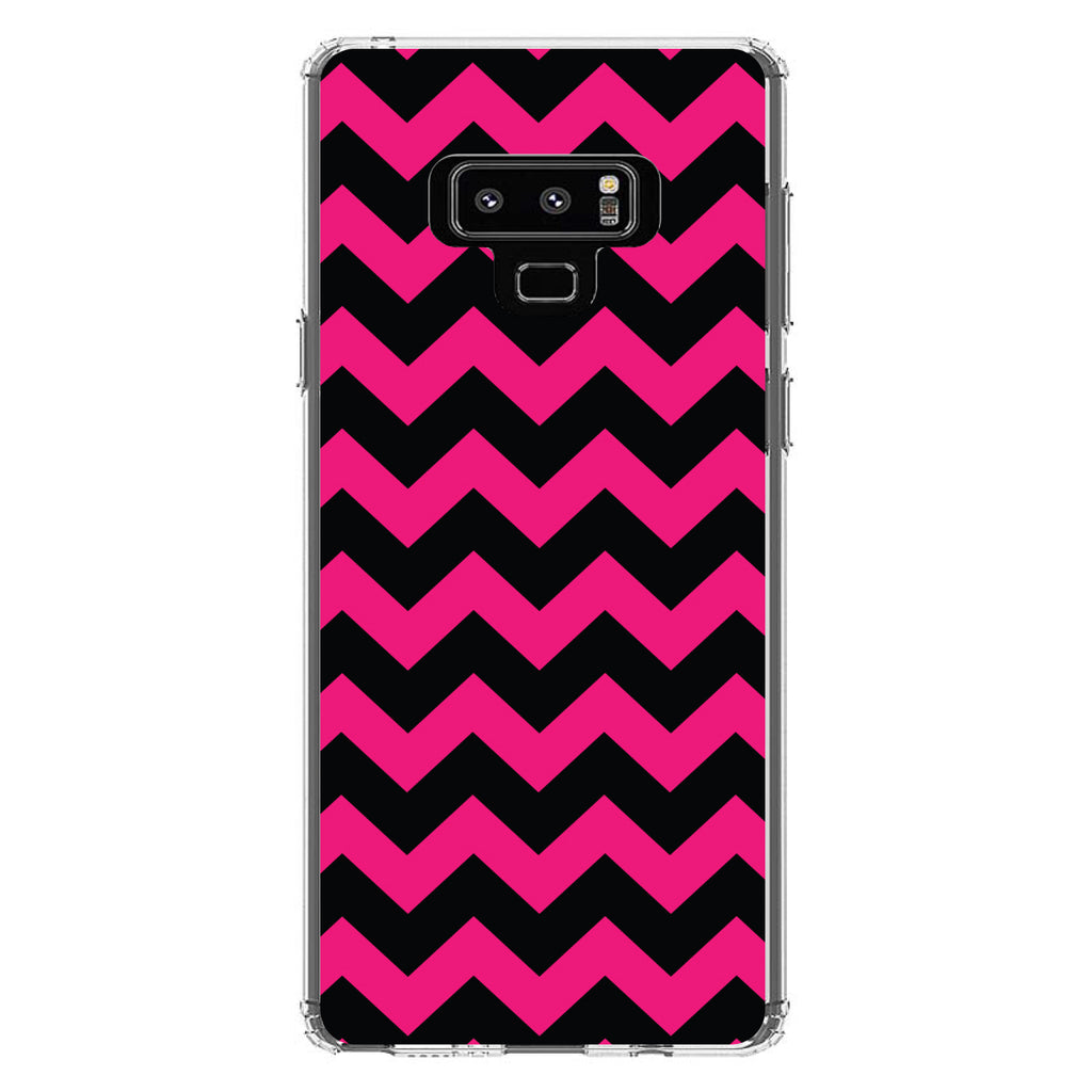 Black Hot Pink Chevron Stripes Clear Shockproof iPhone Case, view 11