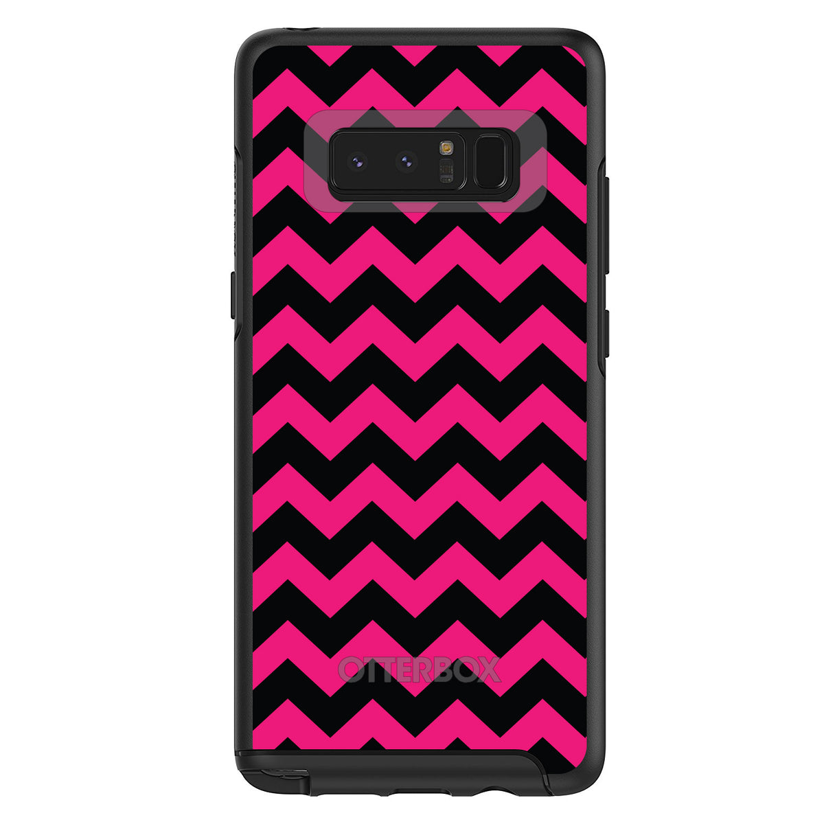 Black Hot Pink Chevron Stripes OtterBox Symmetry Case for iPhone & Galaxy, view 14