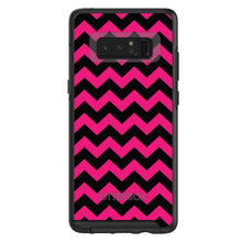 DistinctInk™ OtterBox Symmetry Series Case for Apple iPhone / Samsung Galaxy / Google Pixel - Black Hot Pink Chevron Stripes