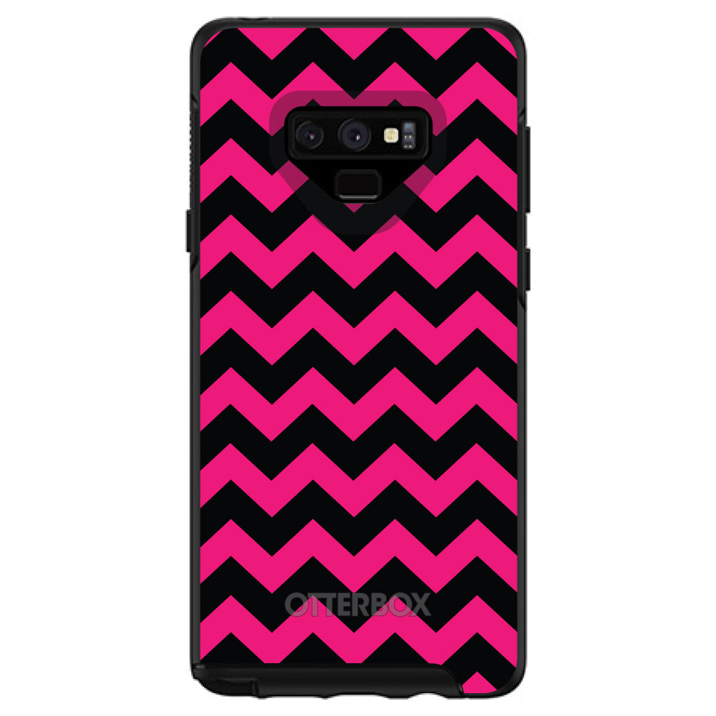 Black Hot Pink Chevron Stripes OtterBox Symmetry Case for iPhone & Galaxy, view 13