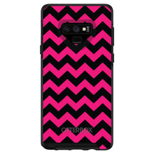 DistinctInk™ OtterBox Symmetry Series Case for Apple iPhone / Samsung Galaxy / Google Pixel - Black Hot Pink Chevron Stripes
