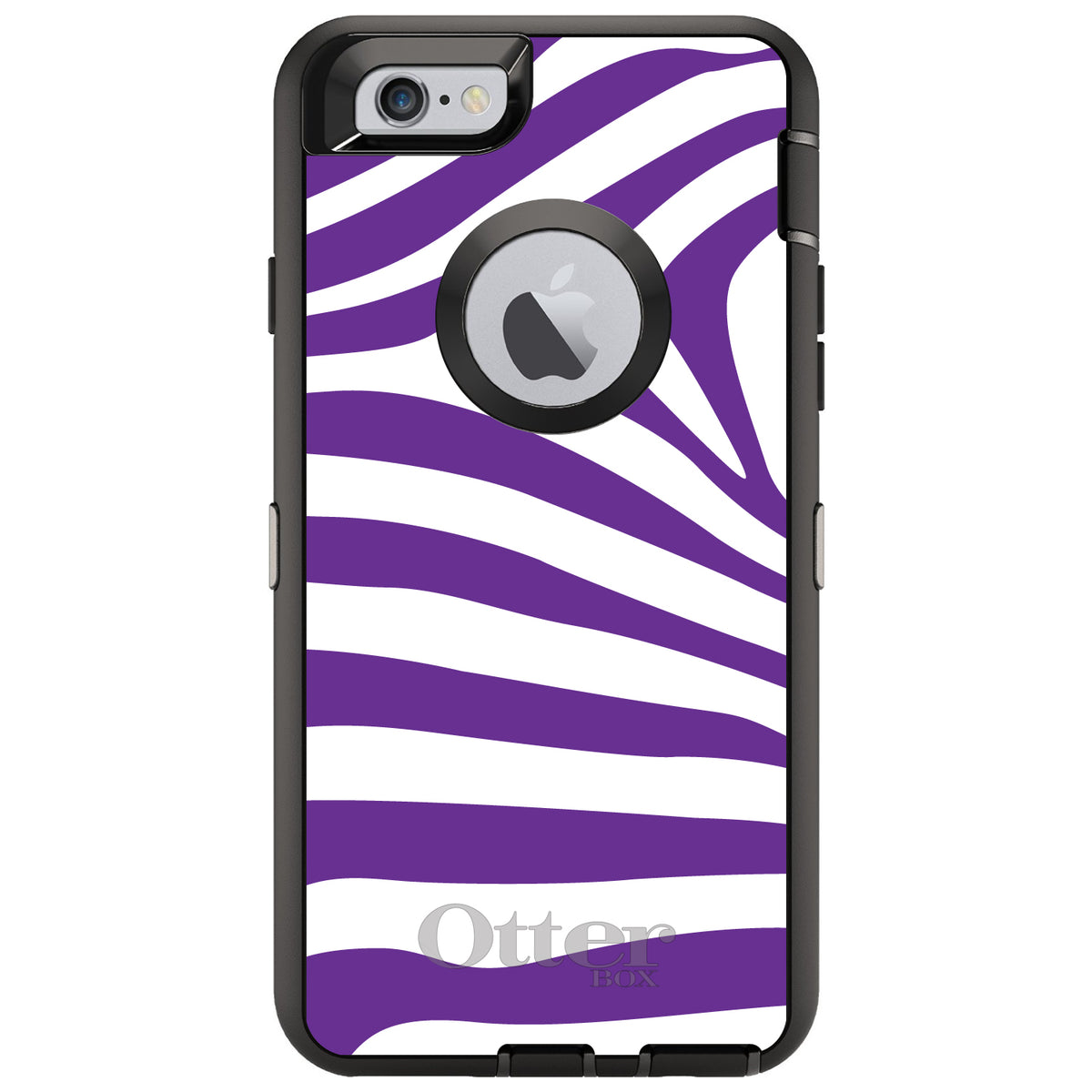 Purple & White Zebra Skin Stripes OtterBox Defender Case for iPhone & Galaxy, view 4