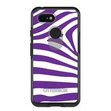 DistinctInk™ OtterBox Symmetry Series Case for Apple iPhone / Samsung Galaxy / Google Pixel - Purple & White Zebra Skin Stripes