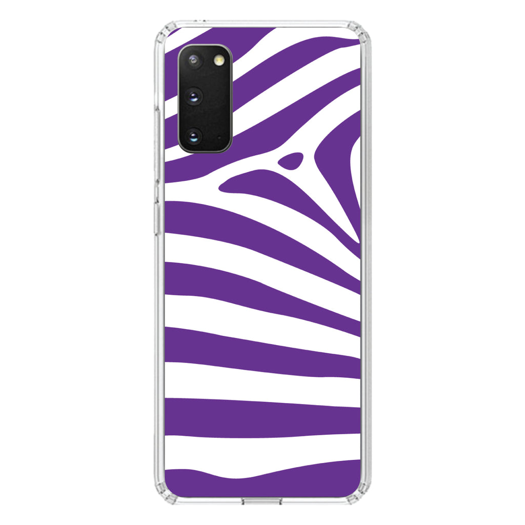 Purple & White Zebra Skin Stripes Clear Shockproof iPhone Case, view 13