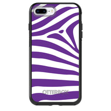 DistinctInk™ OtterBox Symmetry Series Case for Apple iPhone / Samsung Galaxy / Google Pixel - Purple & White Zebra Skin Stripes