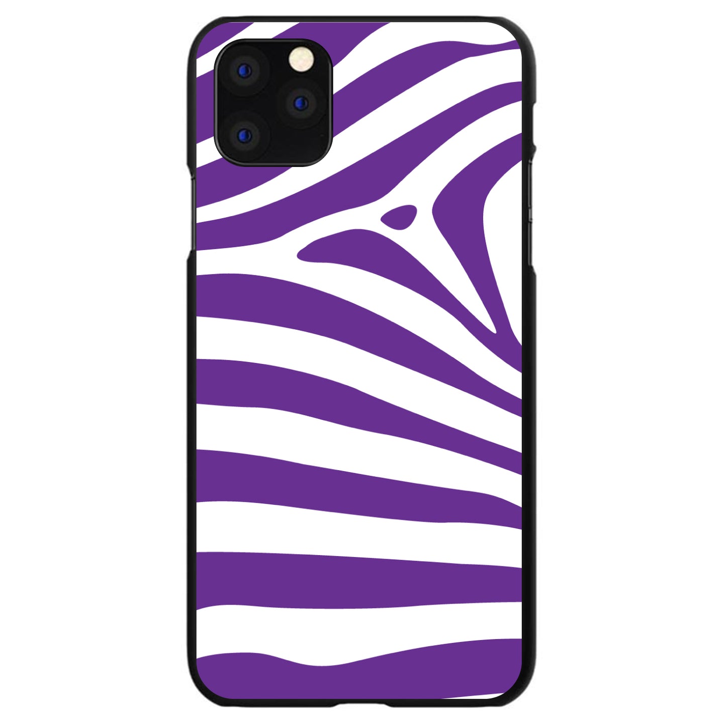 DistinctInk® Hard Plastic Snap-On Case for Apple iPhone or Samsung Galaxy - Purple & White Zebra Skin Stripes