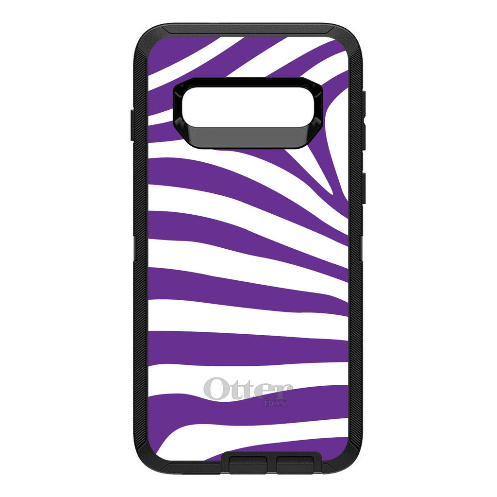 Purple & White Zebra Skin Stripes OtterBox Defender Case for iPhone & Galaxy, view 9
