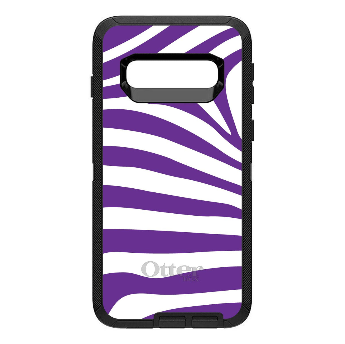 Purple & White Zebra Skin Stripes OtterBox Defender Case for iPhone & Galaxy, view 9