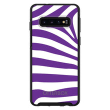 DistinctInk™ OtterBox Symmetry Series Case for Apple iPhone / Samsung Galaxy / Google Pixel - Purple & White Zebra Skin Stripes