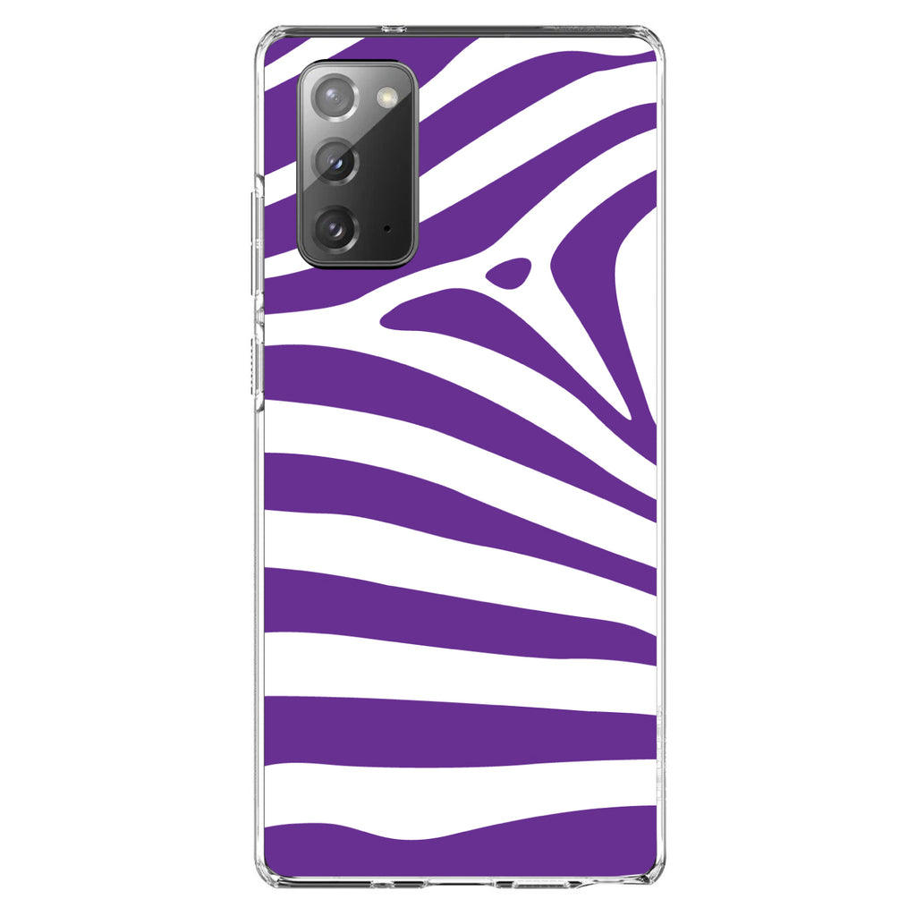 Purple & White Zebra Skin Stripes Clear Shockproof iPhone Case, view 8