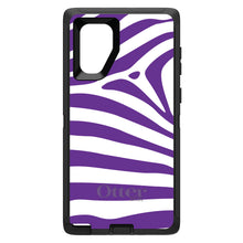 DistinctInk™ OtterBox Defender Series Case for Apple iPhone / Samsung Galaxy / Google Pixel - Purple & White Zebra Skin Stripes