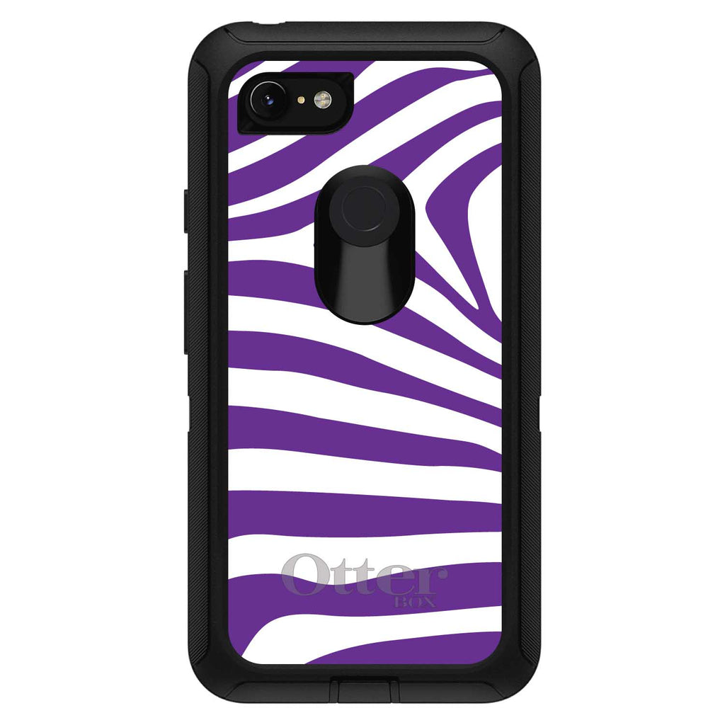 Purple & White Zebra Skin Stripes OtterBox Defender Case for iPhone & Galaxy, view 18