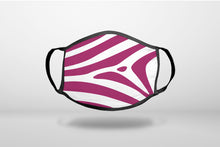 Fuchsia & White Zebra Skin Stripes - 3-Ply Reusable Soft Face Mask Covering, Unisex, Cotton Inner Layer