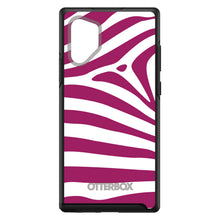 DistinctInk™ OtterBox Symmetry Series Case for Apple iPhone / Samsung Galaxy / Google Pixel - Fuchsia & White Zebra Skin Stripes