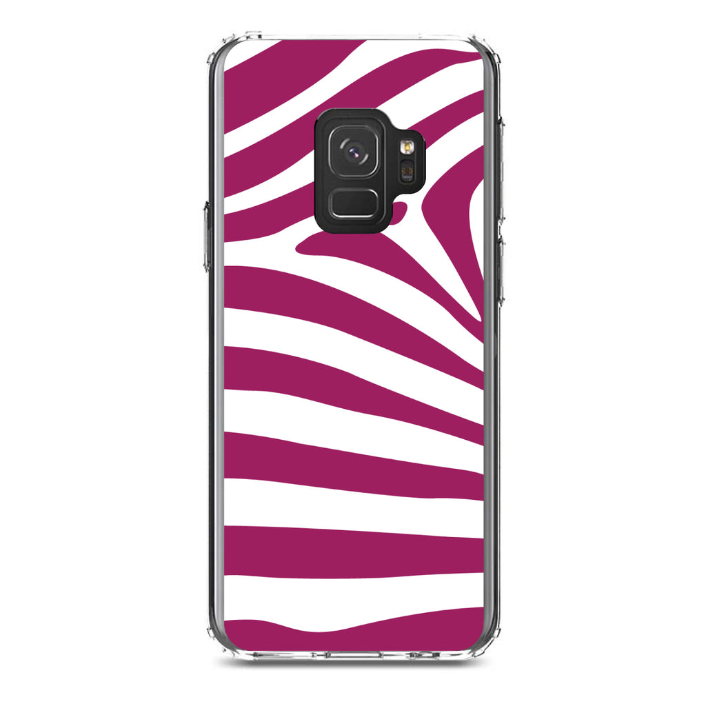 Fuchsia & White Zebra Skin Stripes Clear Shockproof iPhone Case, view 19