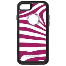 DistinctInk™ OtterBox Commuter Series Case for Apple iPhone or Samsung Galaxy - Fuchsia & White Zebra Skin Stripes