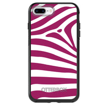 DistinctInk™ OtterBox Symmetry Series Case for Apple iPhone / Samsung Galaxy / Google Pixel - Fuchsia & White Zebra Skin Stripes