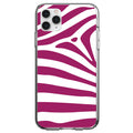 Fuchsia & White Zebra Skin Stripes Clear Shockproof iPhone Case