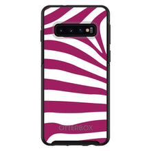 DistinctInk™ OtterBox Symmetry Series Case for Apple iPhone / Samsung Galaxy / Google Pixel - Fuchsia & White Zebra Skin Stripes
