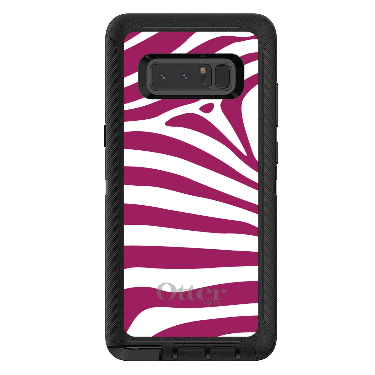 Fuchsia & White Zebra Skin Stripes OtterBox Defender Case for iPhone & Galaxy, view 17