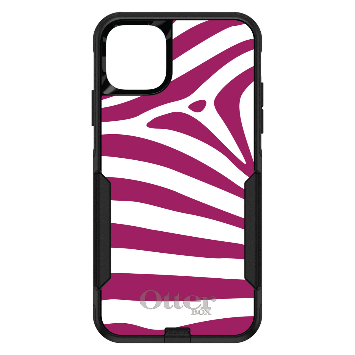 Fuchsia & White Zebra Skin Stripes OtterBox Commuter Case for iPhone & Galaxy, view 2