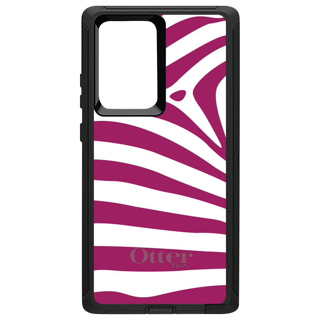 Fuchsia & White Zebra Skin Stripes OtterBox Defender Case for iPhone & Galaxy, view 13