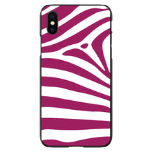 DistinctInk® Hard Plastic Snap-On Case for Apple iPhone or Samsung Galaxy - Fuchsia & White Zebra Skin Stripes