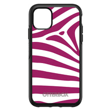 DistinctInk™ OtterBox Symmetry Series Case for Apple iPhone / Samsung Galaxy / Google Pixel - Fuchsia & White Zebra Skin Stripes