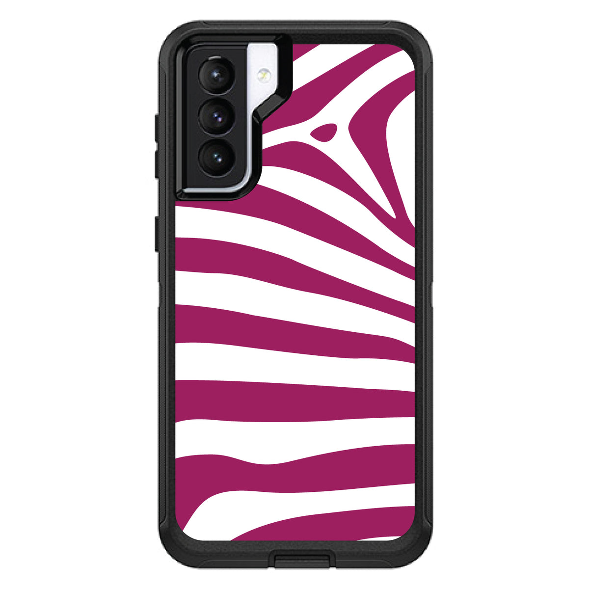 Fuchsia & White Zebra Skin Stripes OtterBox Defender Case for iPhone & Galaxy, view 6