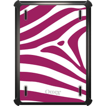 DistinctInk™ OtterBox Defender Series Case for Apple iPad / iPad Pro / iPad Air / iPad Mini - Fuchsia & White Zebra Skin Stripes