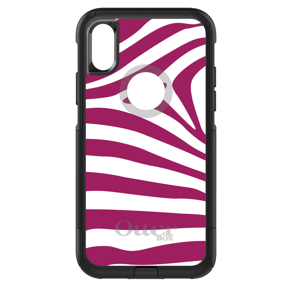Fuchsia & White Zebra Skin Stripes OtterBox Commuter Case for iPhone & Galaxy, view 3