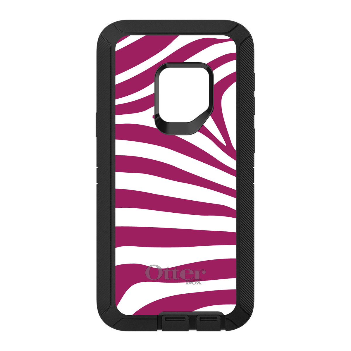 Fuchsia & White Zebra Skin Stripes OtterBox Defender Case for iPhone & Galaxy, view 11