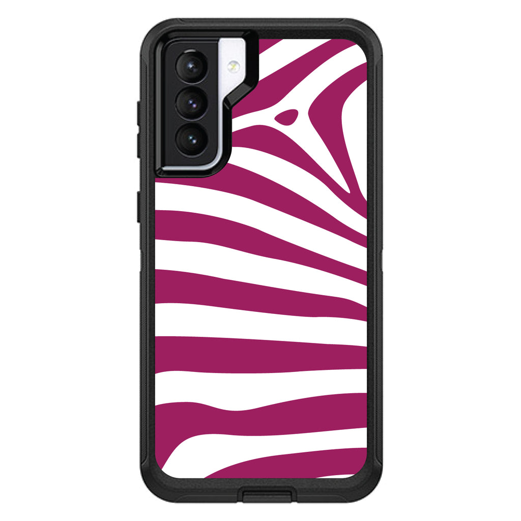 Fuchsia & White Zebra Skin Stripes OtterBox Defender Case for iPhone & Galaxy, view 5