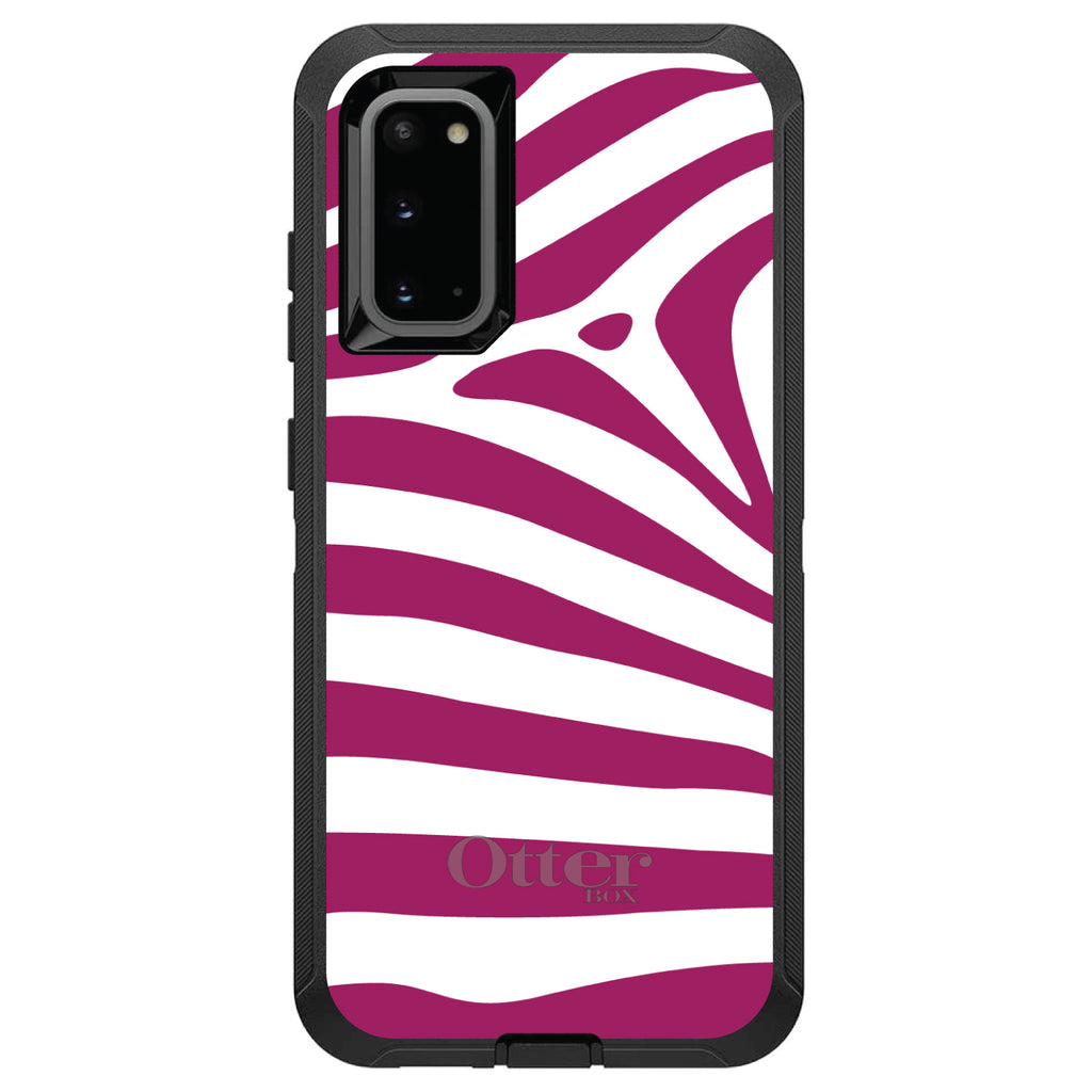 Fuchsia & White Zebra Skin Stripes OtterBox Defender Case for iPhone & Galaxy, view 8