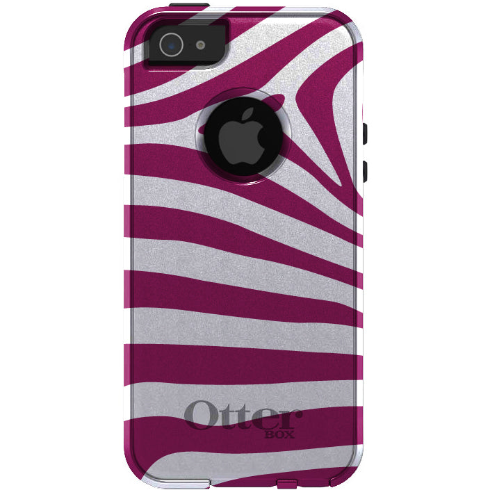 Fuchsia & White Zebra Skin Stripes OtterBox Commuter Case for iPhone & Galaxy, view 5