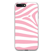 DistinctInk® Clear Shockproof Hybrid Case for Apple iPhone / Samsung Galaxy / Google Pixel - Pink & White Zebra Skin Stripes
