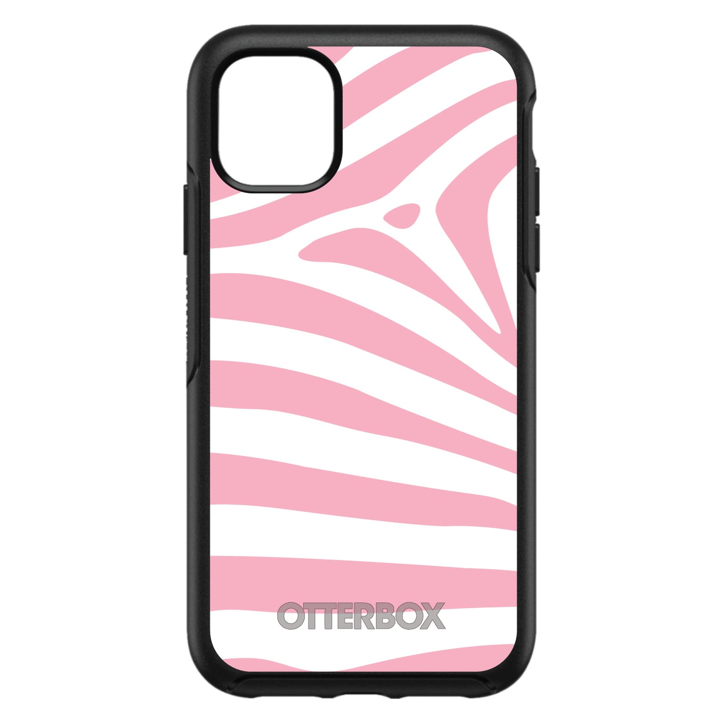 DistinctInk™ OtterBox Symmetry Series Case for Apple iPhone / Samsung Galaxy / Google Pixel - Pink & White Zebra Skin Stripes