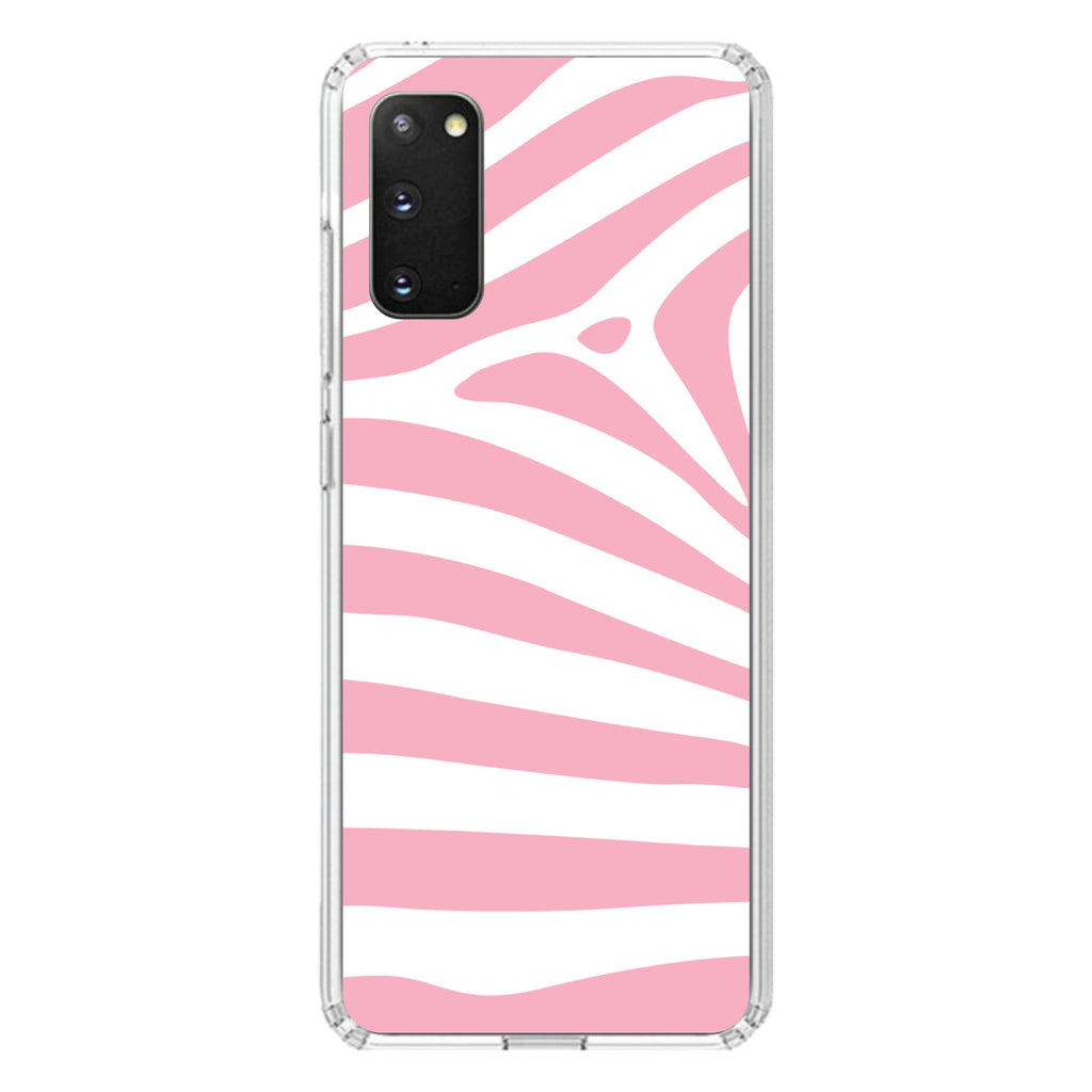 Pink & White Zebra Skin Stripes Clear Shockproof iPhone Case, view 14