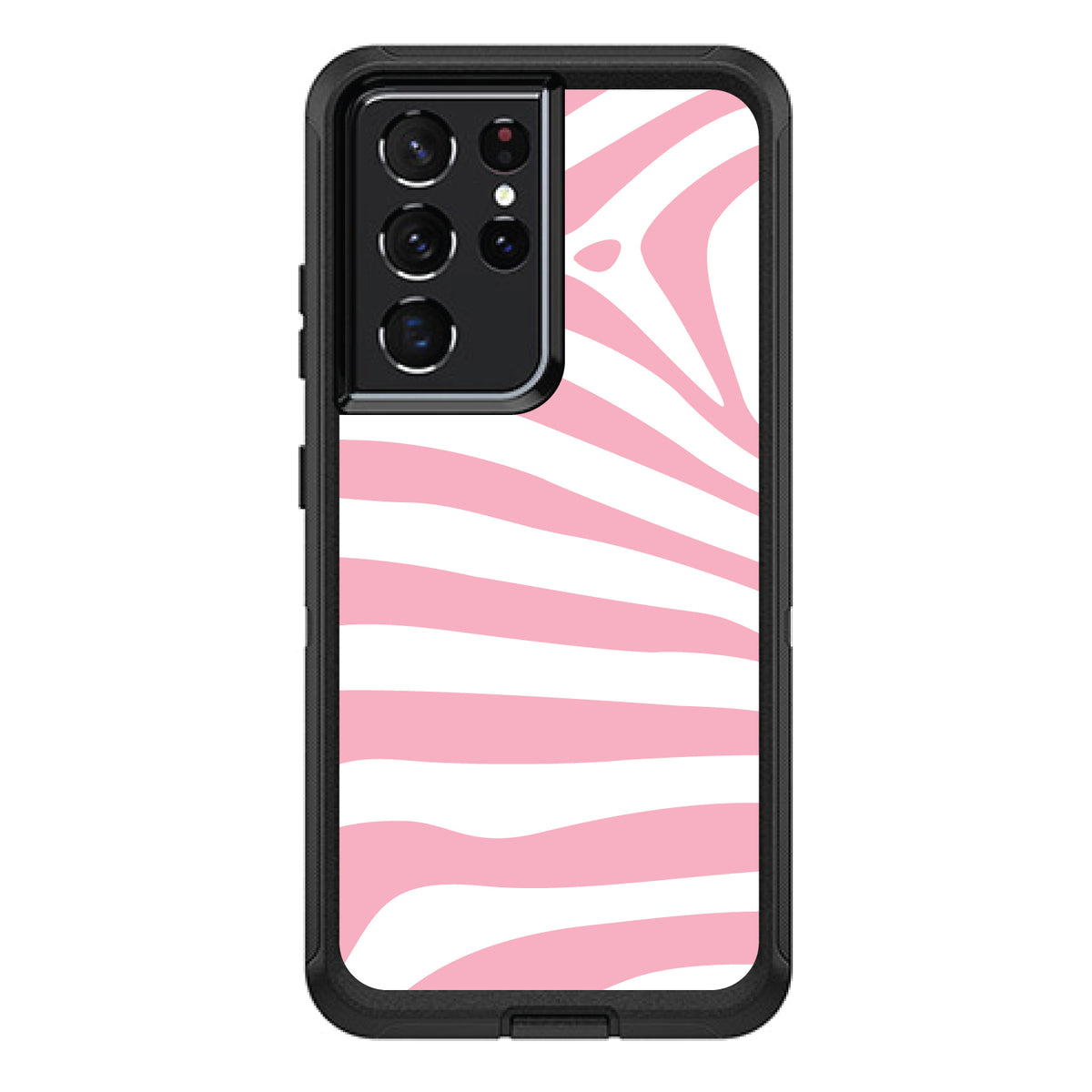 Pink & White Zebra Skin Stripes OtterBox Defender Case for iPhone & Galaxy, view 7