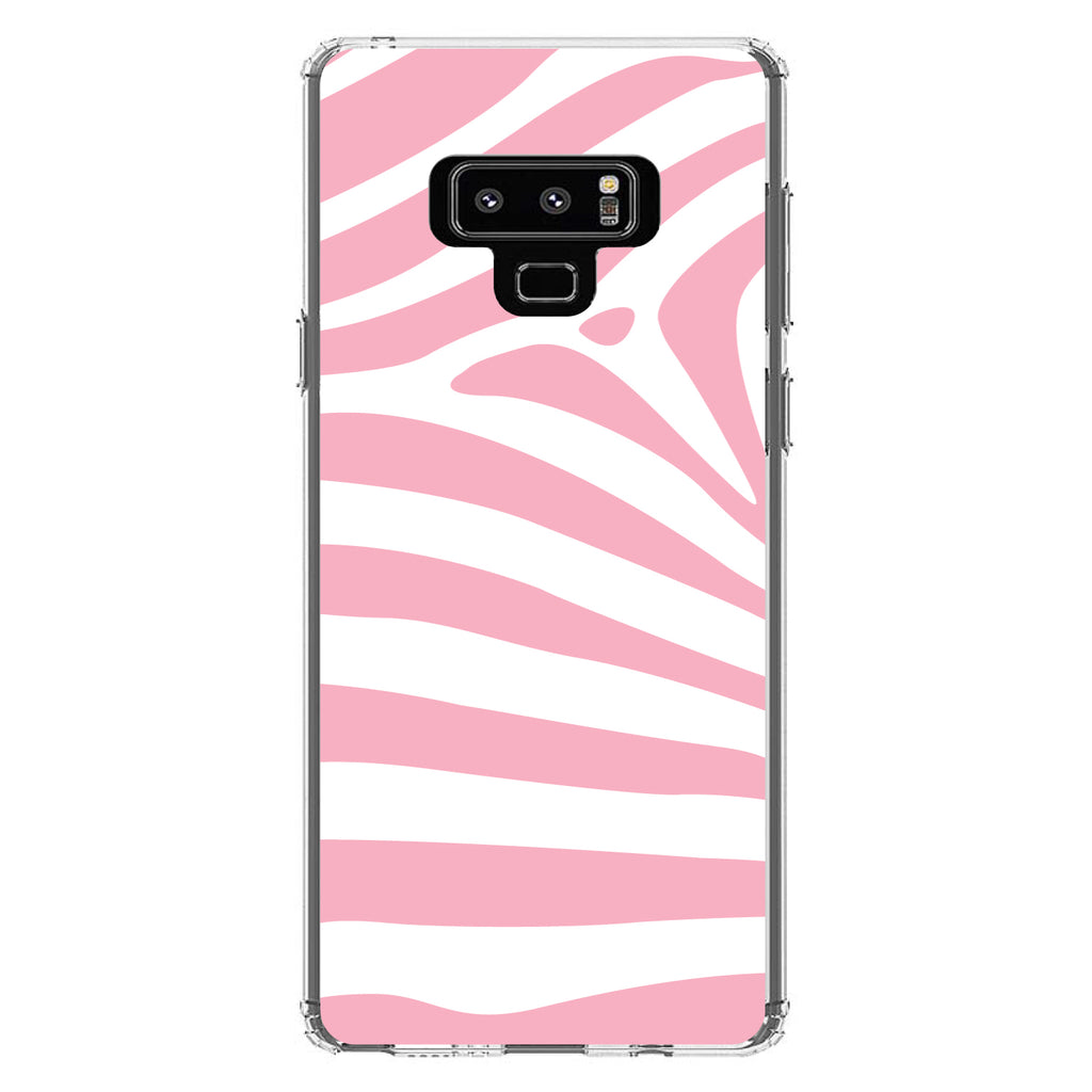 Pink & White Zebra Skin Stripes Clear Shockproof iPhone Case, view 11