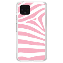 DistinctInk® Clear Shockproof Hybrid Case for Apple iPhone / Samsung Galaxy / Google Pixel - Pink & White Zebra Skin Stripes