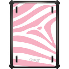 DistinctInk™ OtterBox Defender Series Case for Apple iPad / iPad Pro / iPad Air / iPad Mini - Pink & White Zebra Skin Stripes