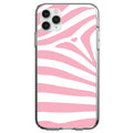 Pink & White Zebra Skin Stripes Clear Shockproof iPhone Case