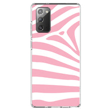 DistinctInk® Clear Shockproof Hybrid Case for Apple iPhone / Samsung Galaxy / Google Pixel - Pink & White Zebra Skin Stripes